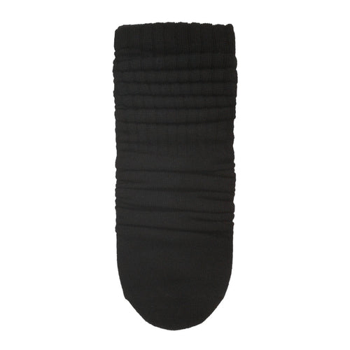 Black medium scrunch sock with ribbed texture