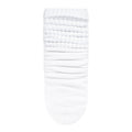 Medium scrunch sock in white, textured gathered cuff and stretchy knit