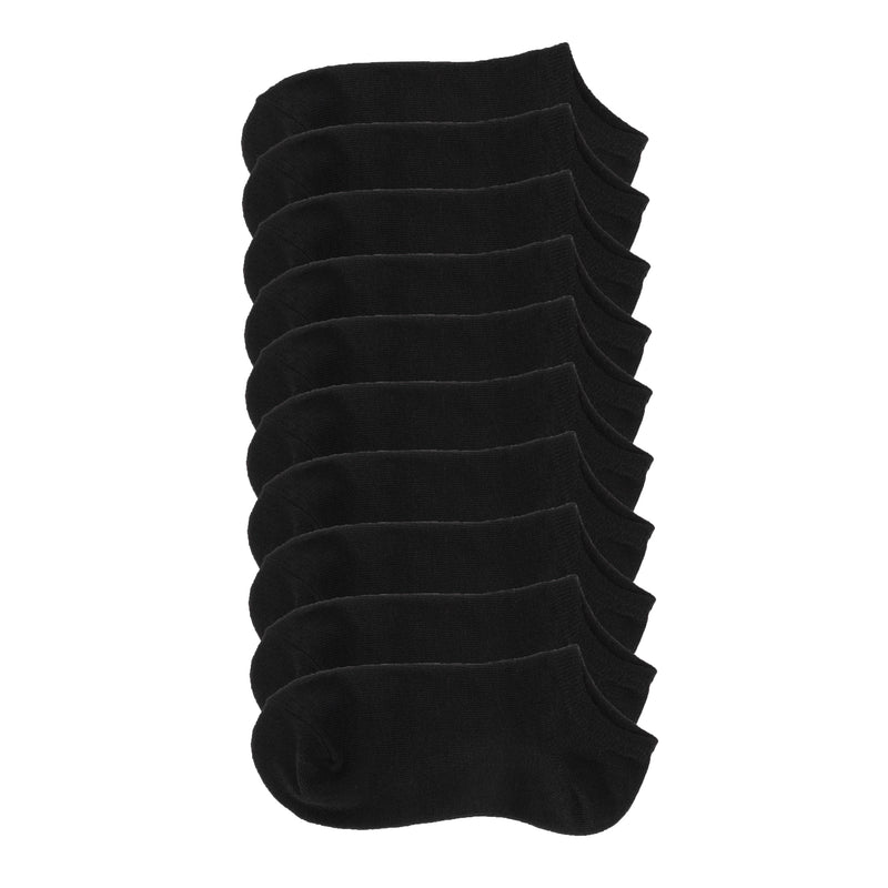 10-pack small no-show socks, black low-cut ankle liner style