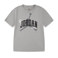 Medium grey youth Jordan graphic T-shirt with crew neck and short sleeves