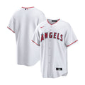 Men's Los Angeles Angels white home replica baseball jersey, front with stitched logo