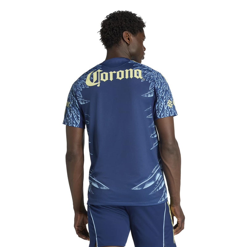 Men's Club America away jersey back view, navy with Corona logo across upper back.