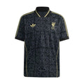 Men's navy Liverpool lifestyle jersey with gold trim and crest on the chest.