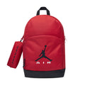 Red air backpack with Jordan AIR logo and matching pencil case