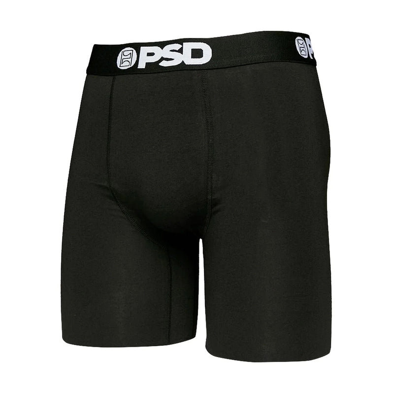 Black cotton-blend boxer briefs with logo waistband and contoured front