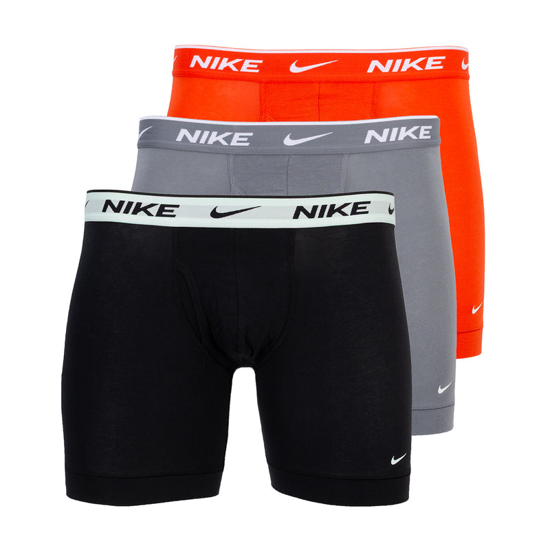 Men's Dri-FIT boxer briefs 3-pack: red, grey, black, Nike waistband