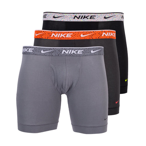 Men's boxer briefs set: gray front, black behind, patterned NIKE waistbands