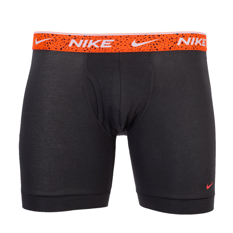 Men's Dri-FIT boxer briefs, black with orange speckled NIKE waistband