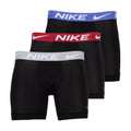 3-pack dri-FIT micro boxer briefs, black with purple, red, and gray Nike waistbands