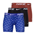 3-pack Dri-FIT micro boxer briefs in red, black, and blue Nike prints