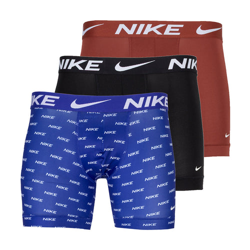 3-pack Dri-FIT micro boxer briefs in red, black, and blue Nike prints