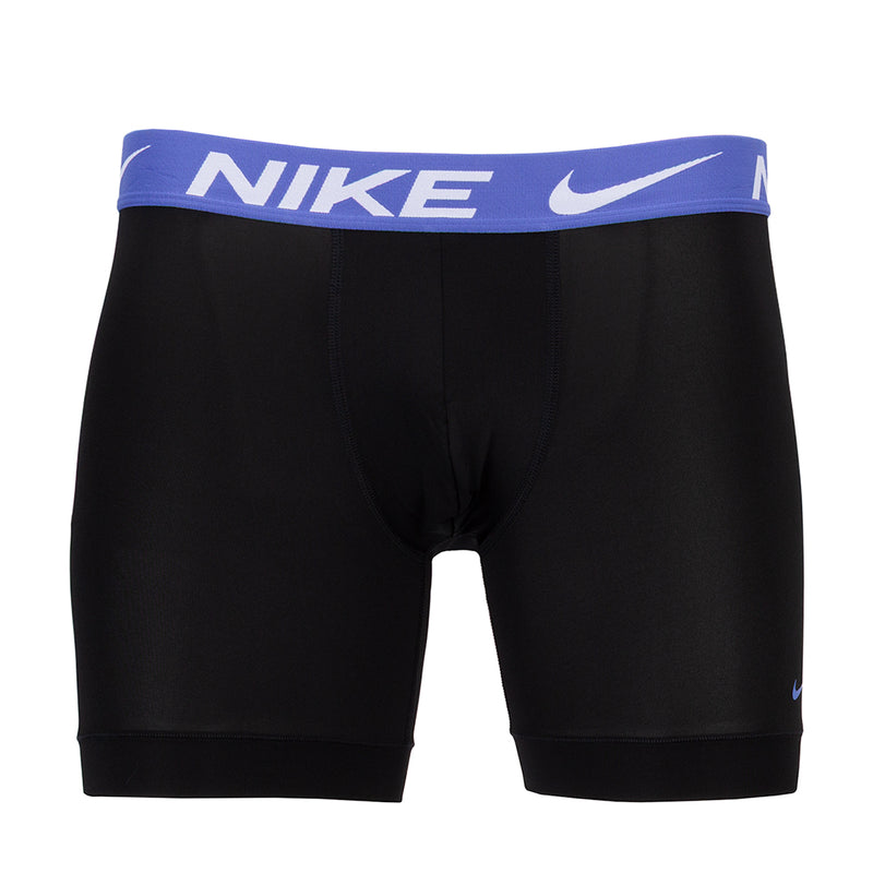 Black micro boxer briefs with wide purple Nike waistband and small side Swoosh