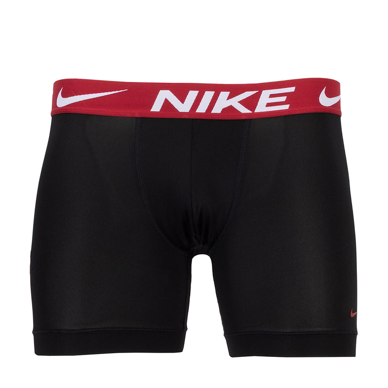 Black micro boxer briefs with wide red Nike waistband and small side Swoosh