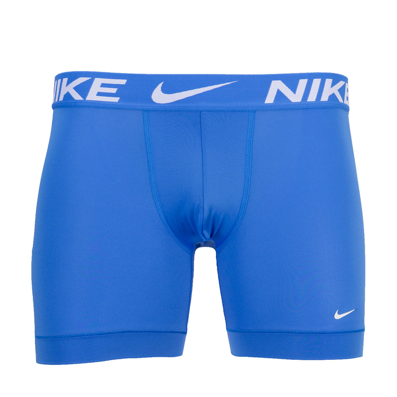 Men's blue Dri-FIT micro boxer briefs with Nike swoosh waistband