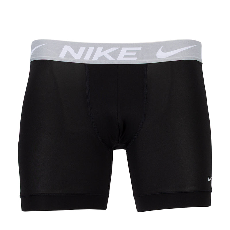 Black micro boxer briefs with wide light-gray Nike waistband and small side Swoosh