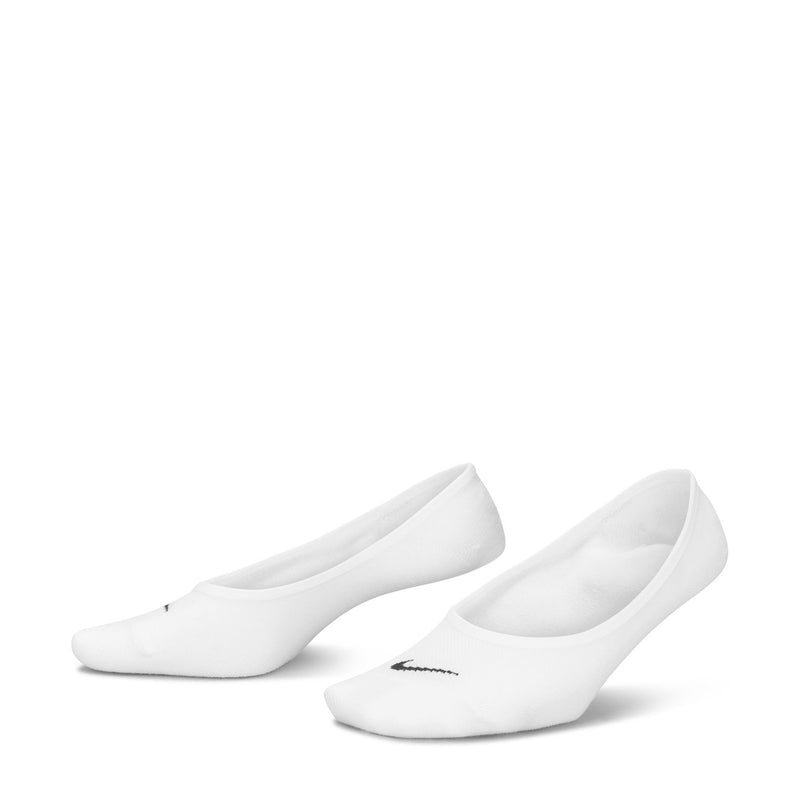 White Nike footie socks, 3-pack, low-cut, small black logo