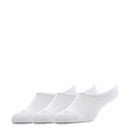 3-pack medium hidden cushion liner no-show socks, white, low cut