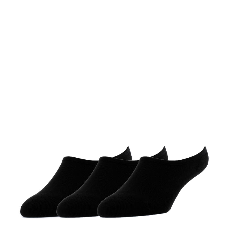 3-pack black no-show liner socks with cushioned sole