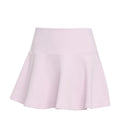 Women’s pink French terry flared mini skirt with wide waistband
