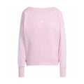 Women's loose crewneck sweatshirt in clear pink, long sleeves, small chest logo