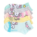 Kids' Hello Kitty 5-pack quarter socks with multicolor cat-face designs