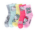 5-pack kids ribbed crew socks with Hello Kitty faces, multicolor