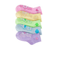 Kids ribbed quarter socks, 5-pack with Care Bears graphics in pastel colors
