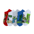 Kids no-show socks, 5-pack with multicolor cartoon character prints