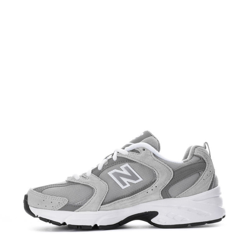 Women's wide gray New Balance 530 sneaker, lace-up, N emblem on side