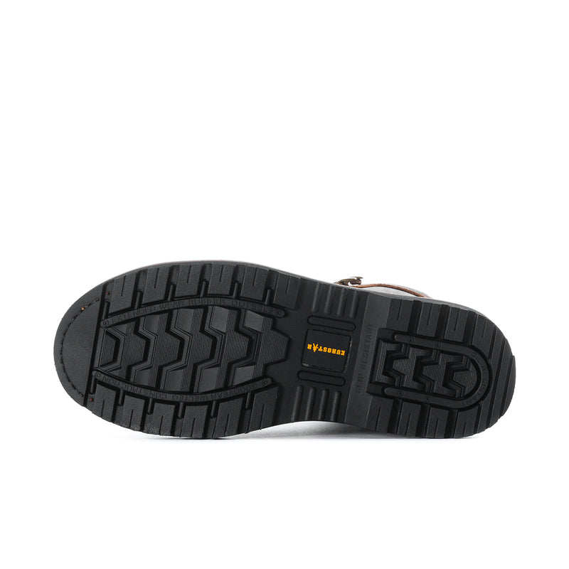 Men's 6-inch moc-toe boots outsole, black rubber tread with molded traction pattern
