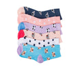 6-pack small quarter socks with cute critter and polka dot patterns, mixed pastel colors