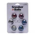 Six-pack sneaker deodorizing balls, multi-color matrix spheres in blister pack