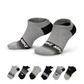6-pack no-show socks, heather gray with black and white logo cuff
