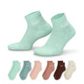 Pair of mint green quarter crew socks with small Nike logo