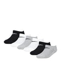 Multipack no-show ankle socks in black, white, and gray knit