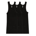Men's black scoop-neck tank tops, 3-pack, chest logo prints