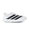 Men's white running shoe with three black side stripes, lace-up design