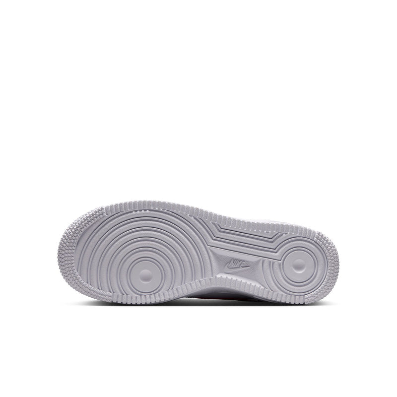 Youth low-top sneakers outsole, gray rubber tread with circular traction pattern