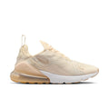 Women’s Air Max 270 sneaker in cream, with large air sole and lace-up mesh upper