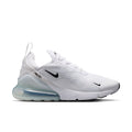 Women’s Air Max 270 sneakers in white with black Swoosh and visible air unit
