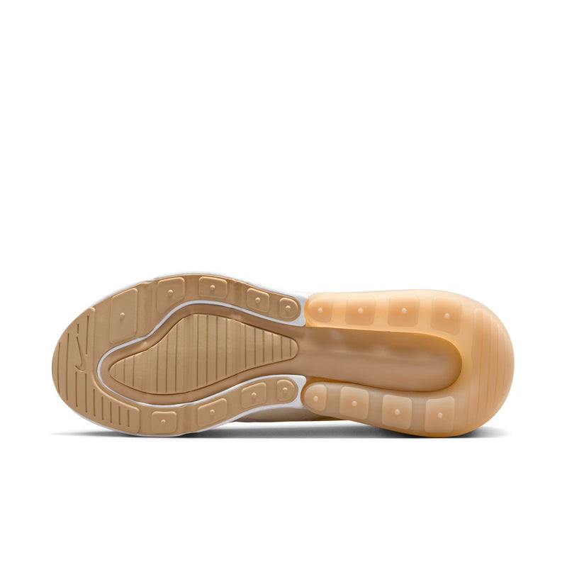 Women’s Air Max 270 outsole in tan rubber with traction grooves and air-cushion shape