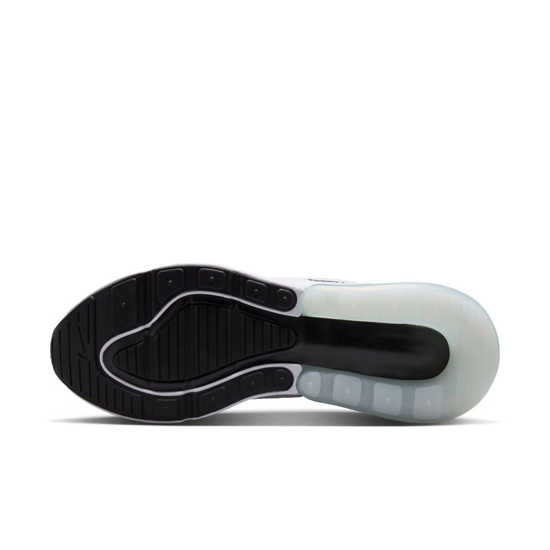 Air Max 270 sneaker outsole with dark traction pattern and translucent heel insert