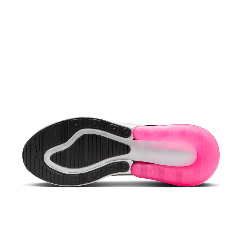 Women’s Nike Air Max 270 outsoles, black tread with bright pink air sole edge