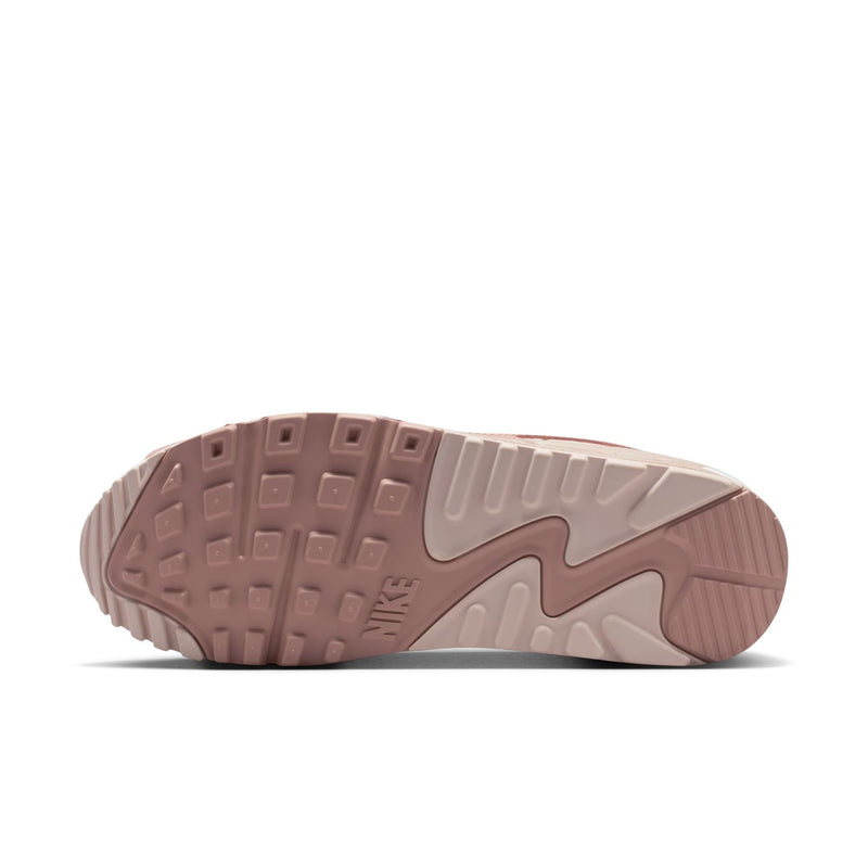 Women’s Nike Air Max 90 outsole view with tread and Nike logo on the heel