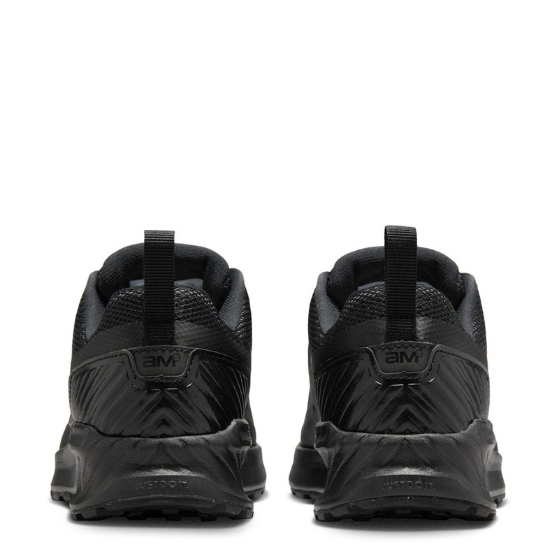 Black youth Nike Air Max Bia sneakers, back view with heel branding and tabs