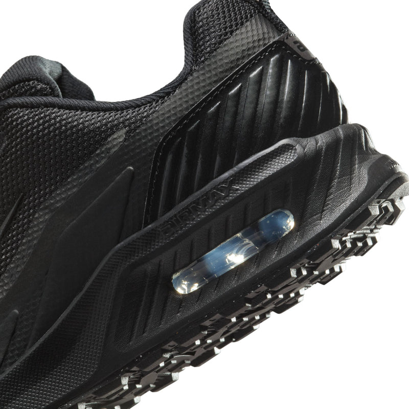Black youth Nike Air Max Bia sneakers, side close-up of Air unit window