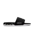 Black men's Nike slide sandals with textured strap, swoosh logo, and Air window