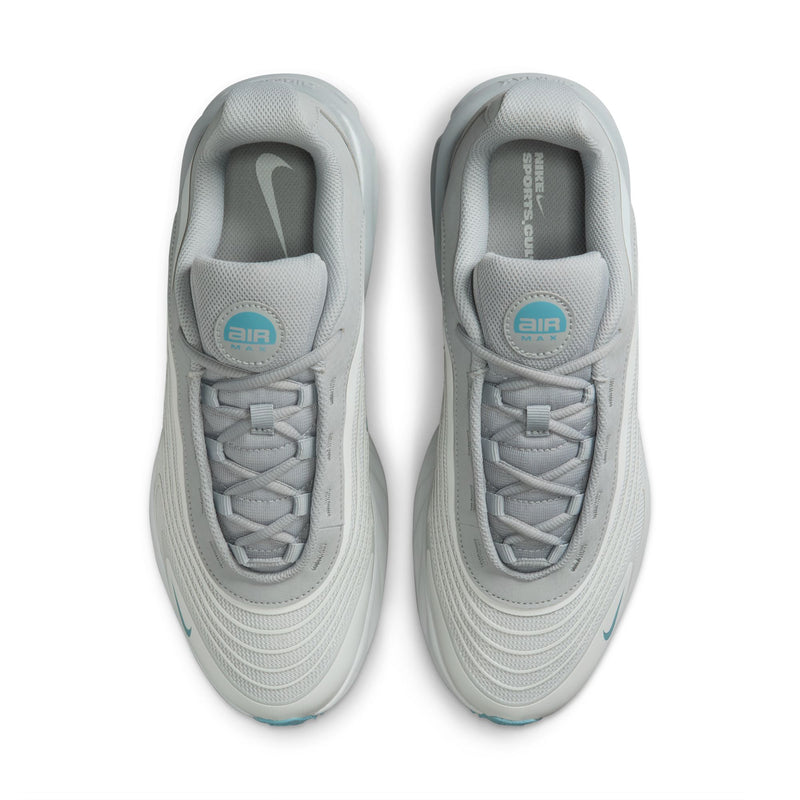 Pair of men's gray lace-up sneakers with Air Max tongue branding