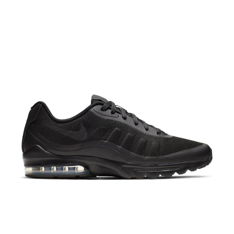 Men's black mesh lace-up sneakers with Air unit heel sole