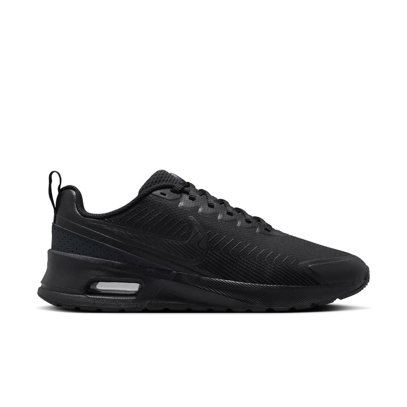 Men's Air Max NuAxis black running shoes, mesh upper and padded tongue